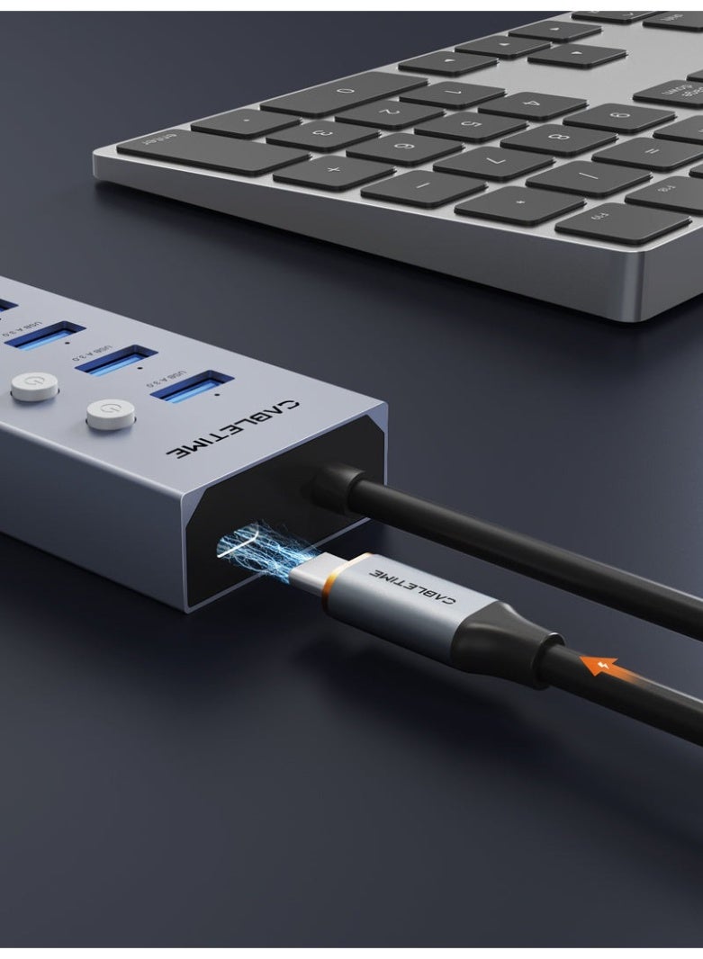كابل تايم موزع USB 3.0 مزود بـ 7 منافذ وكابل طويل لأجهزة الكمبيوتر المحمولة - Image 3